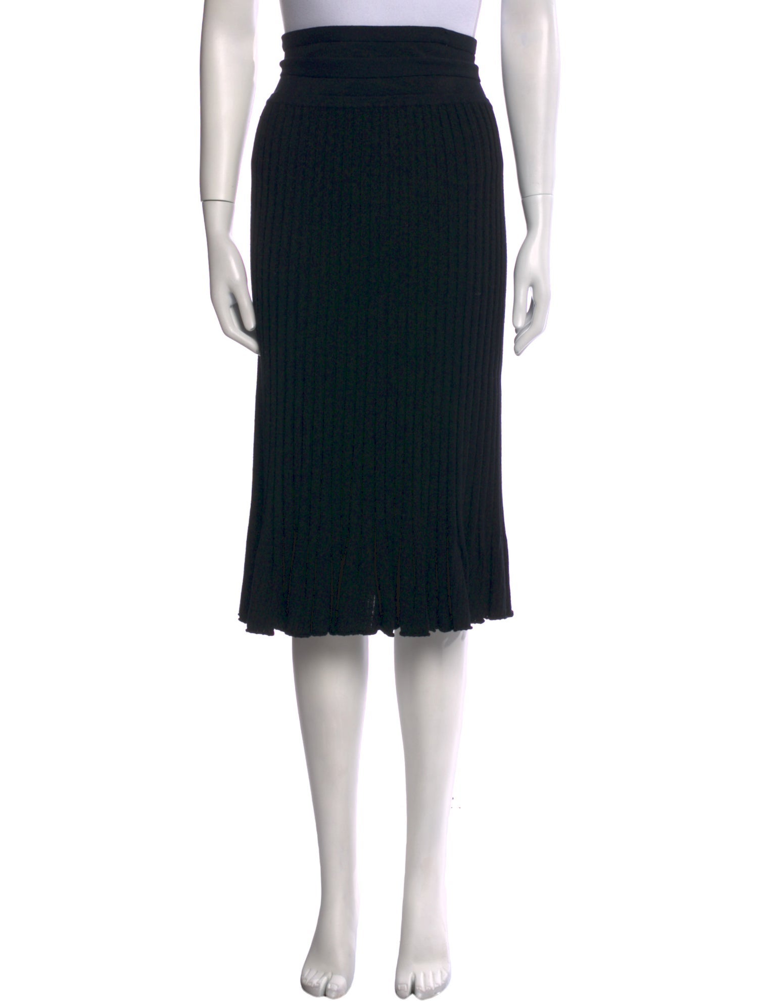 Donna Karan Pleated Accents Knee-Length Skirt