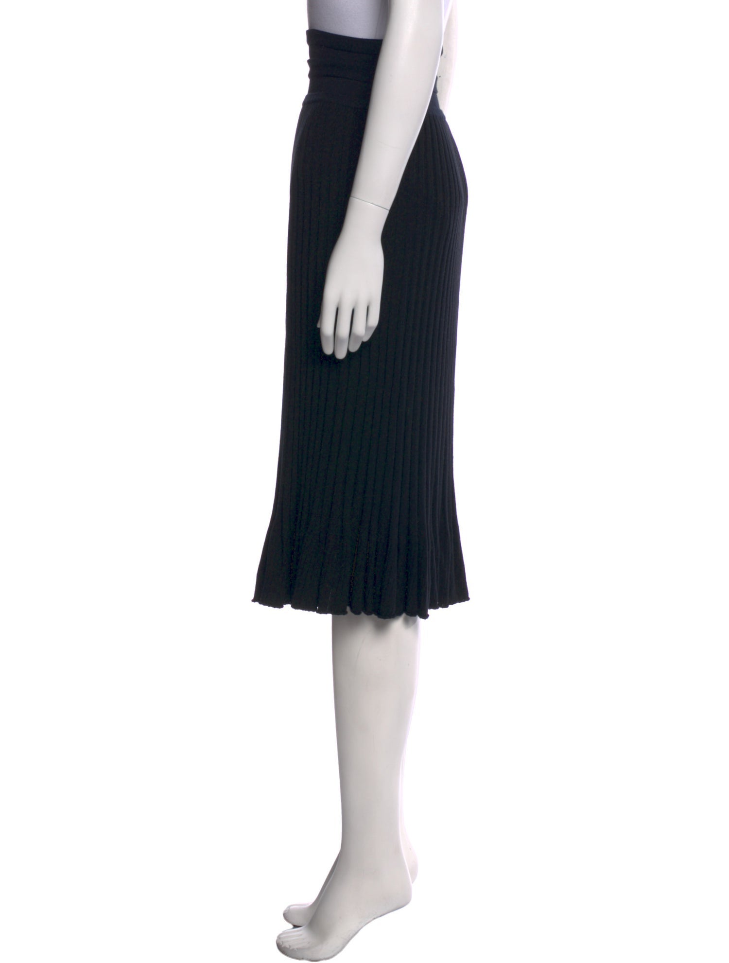 Donna Karan Pleated Accents Knee-Length Skirt