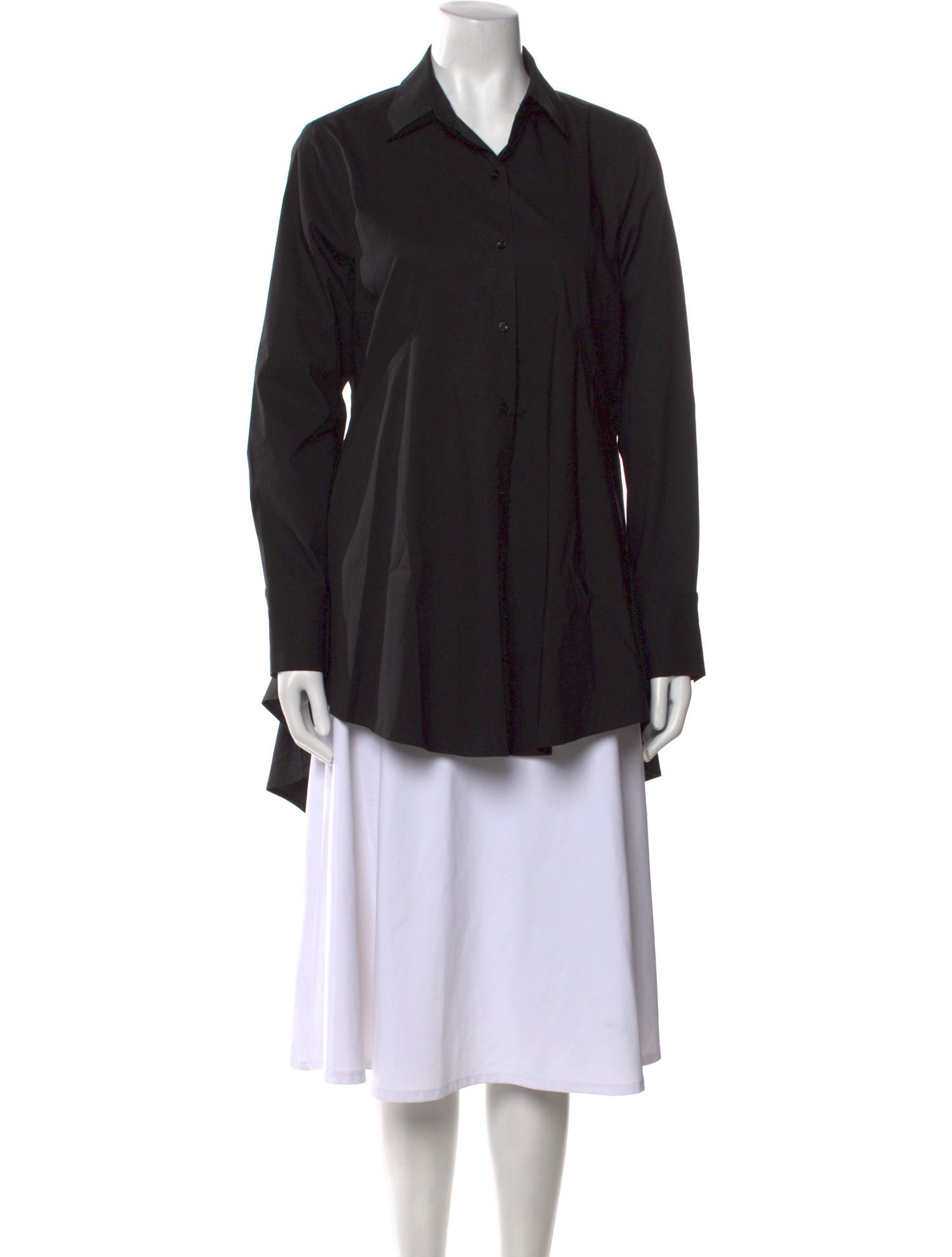 Donna Karan Long Sleeve Button-Up Top