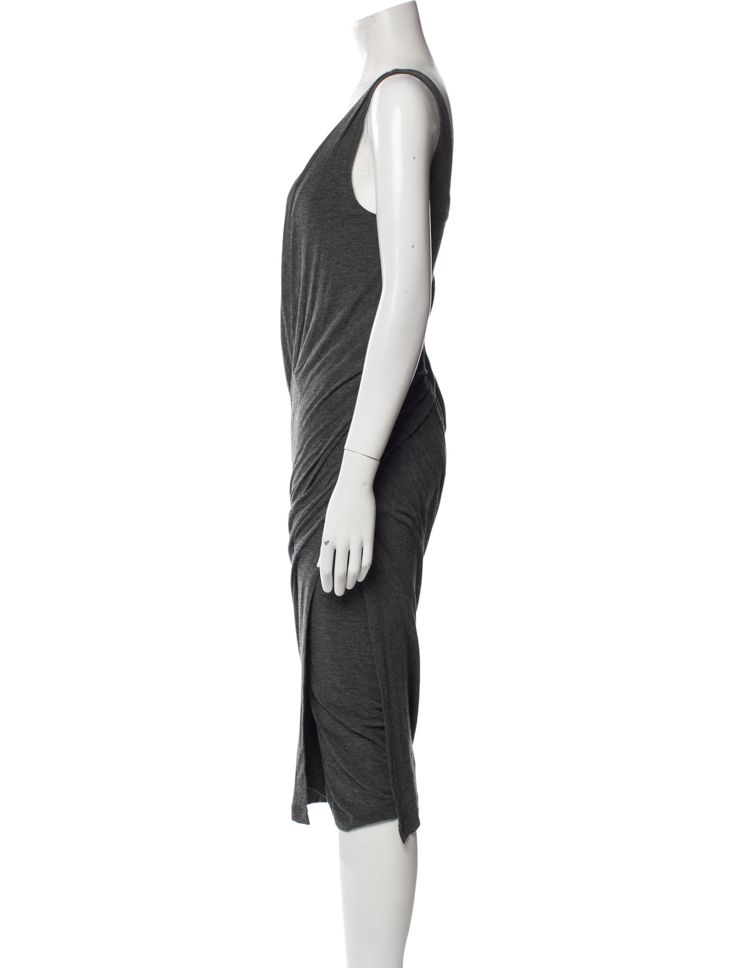 Donna Karan Scoop Neck Midi Length Dress