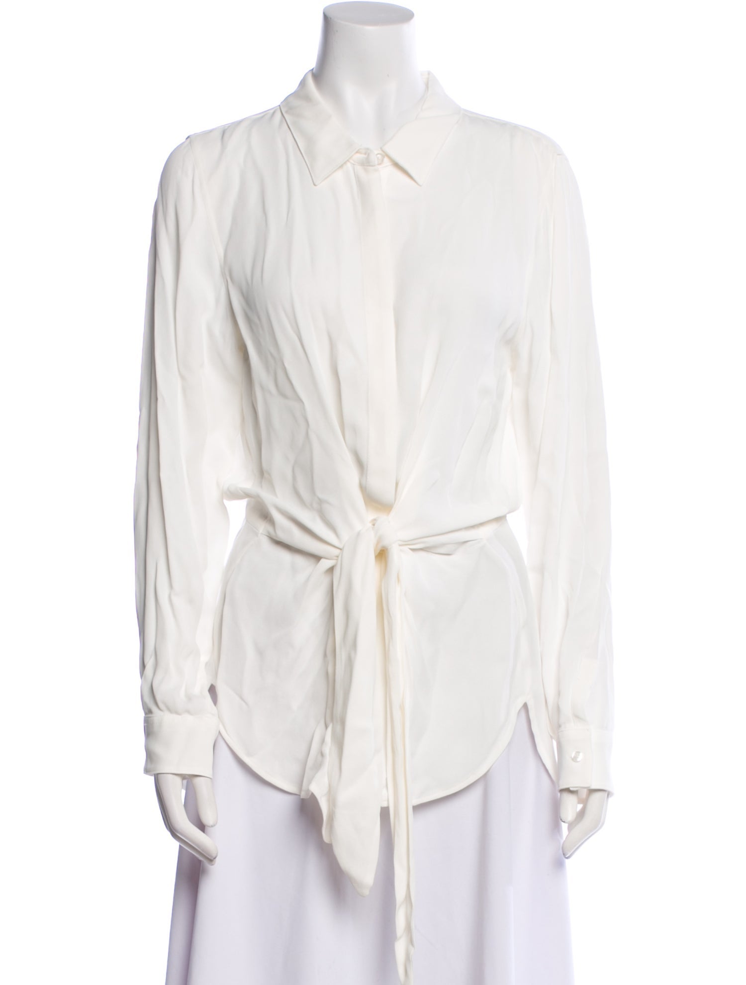 Donna Karan Long Sleeve Button-Up Top