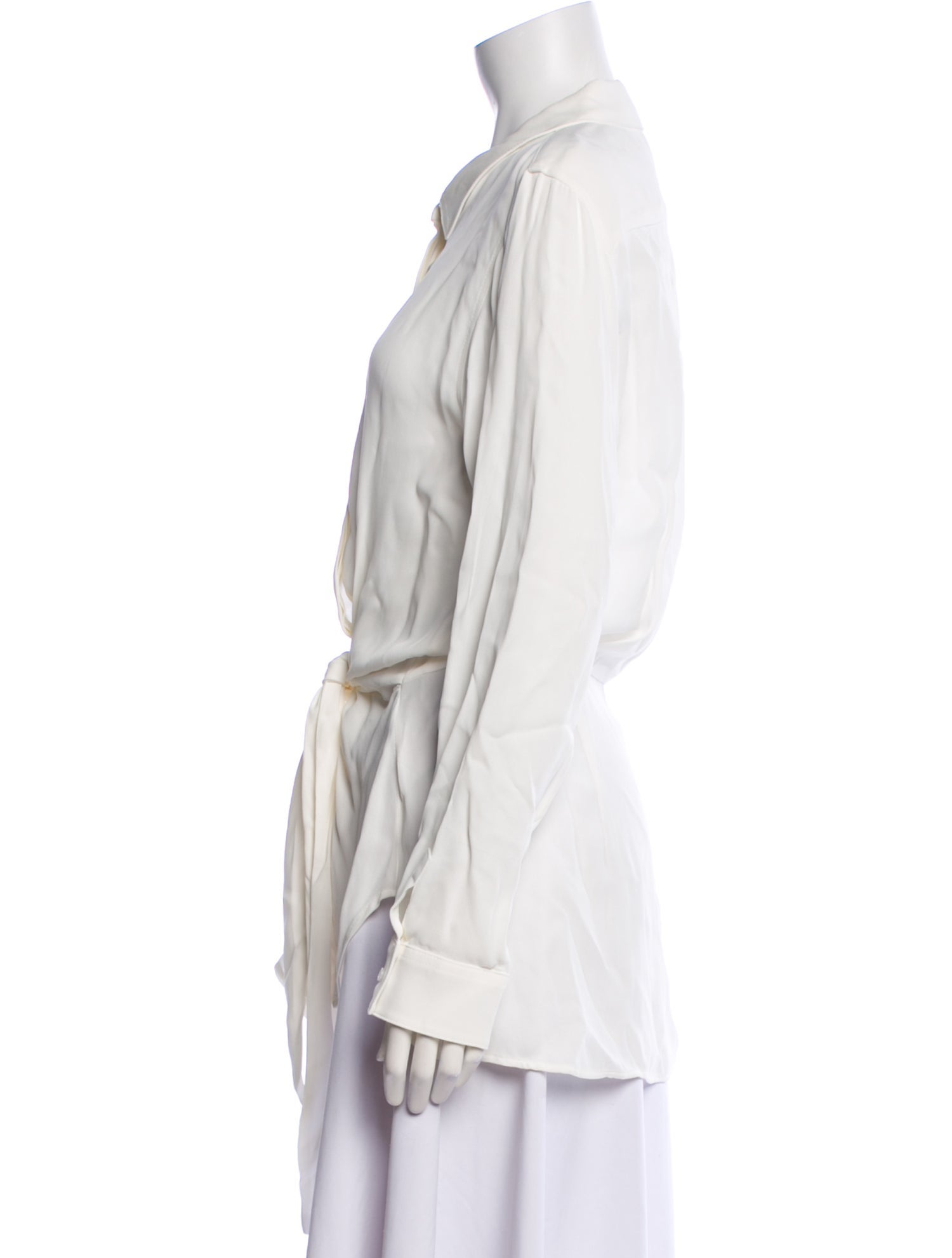 Donna Karan Long Sleeve Button-Up Top