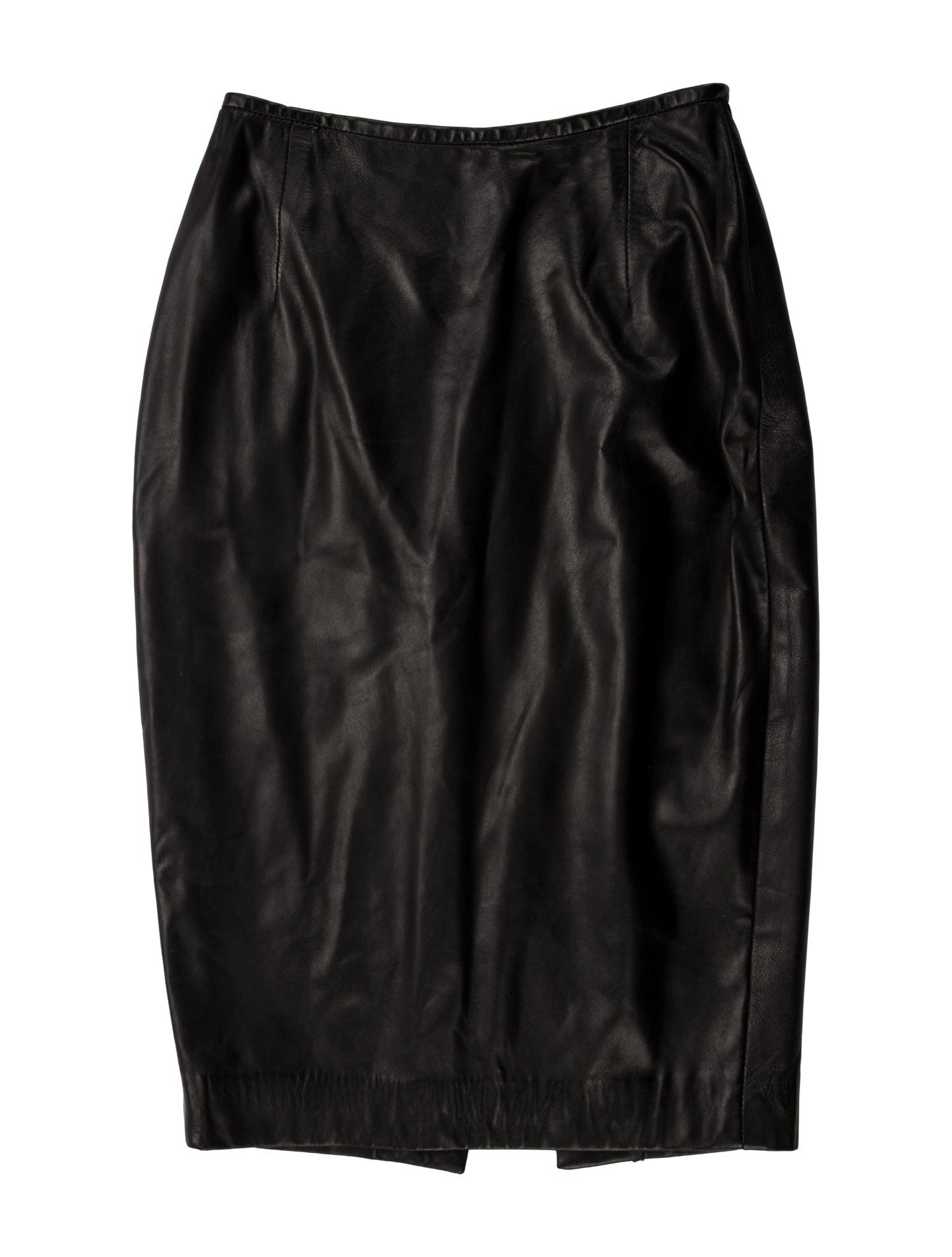 Donna Karan Leather Knee-Length Skirt