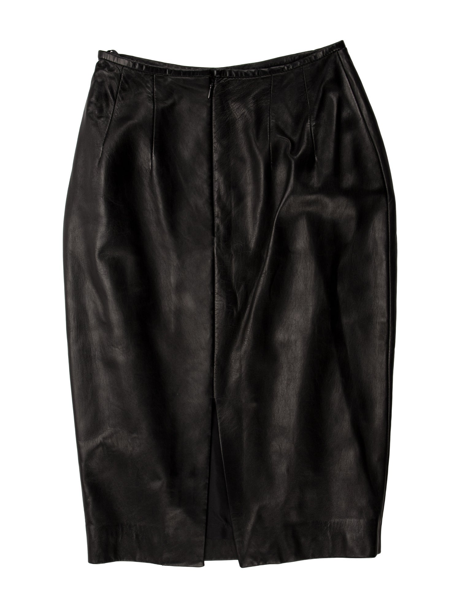 Donna Karan Leather Knee-Length Skirt