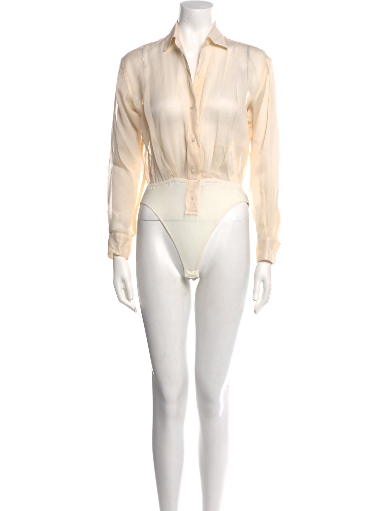 Donna Karan Silk Long Sleeve Bodysuit