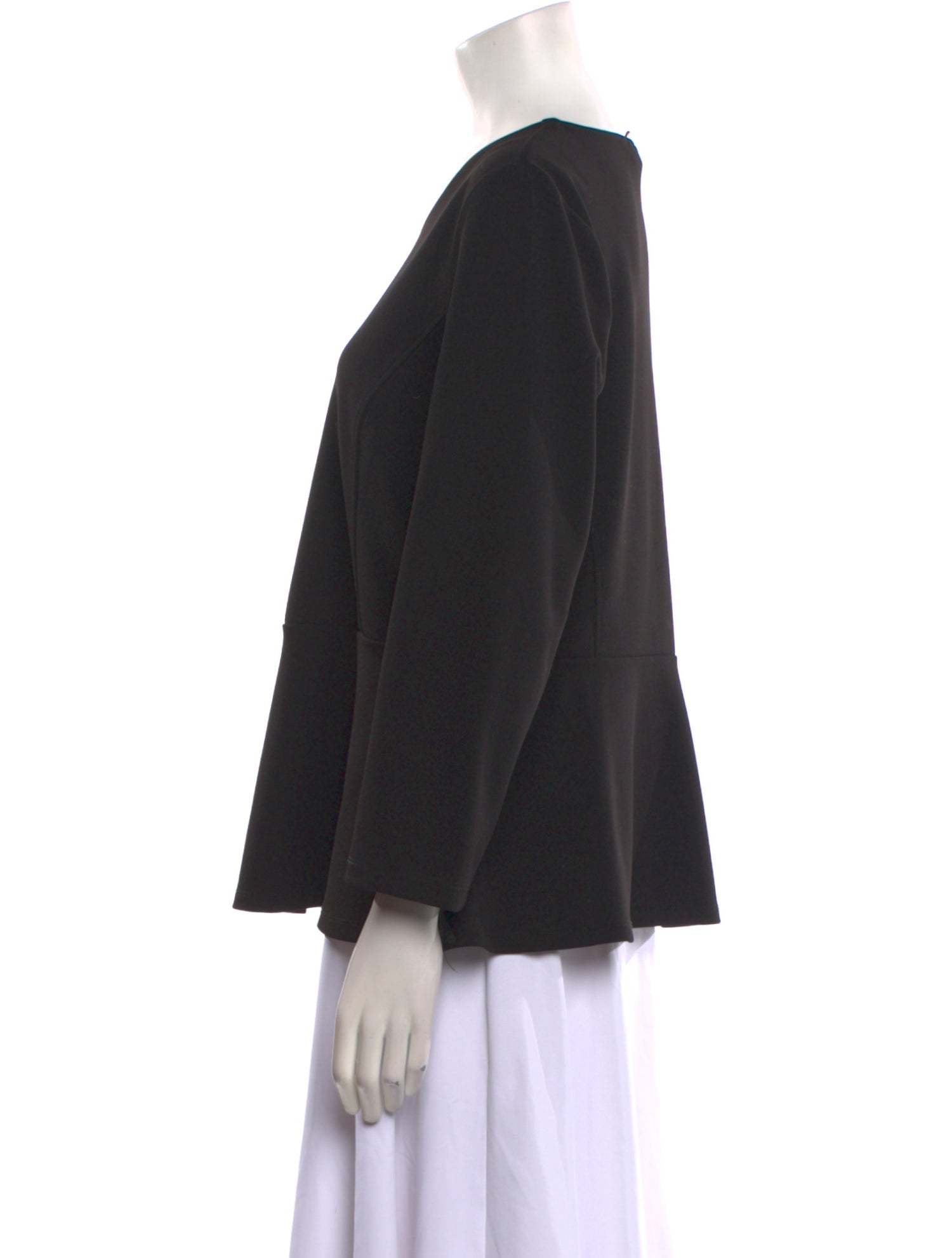Donna Karan Crew Neck Long Sleeve Blouse