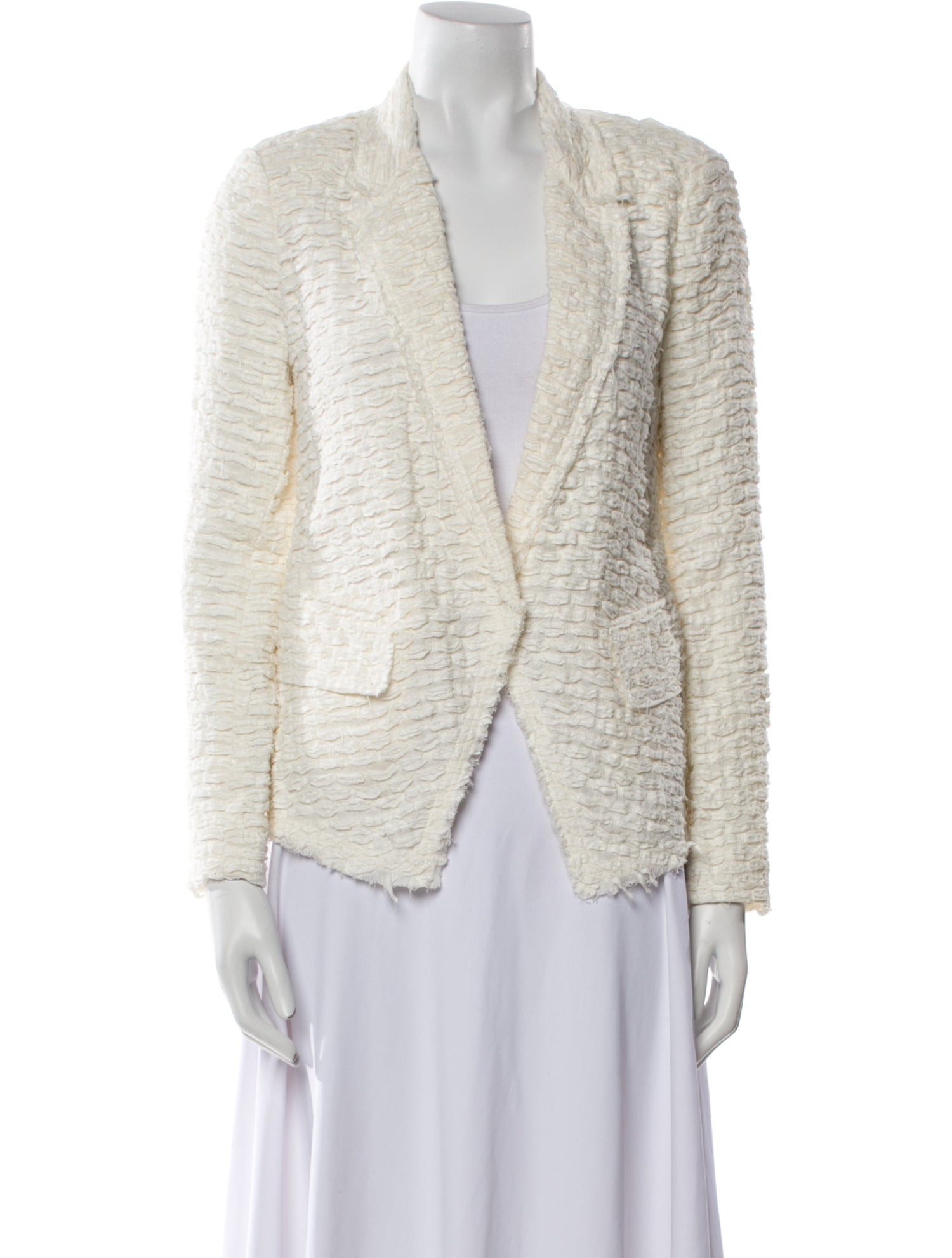 Donna Karan Linen Tweed Pattern Blazer