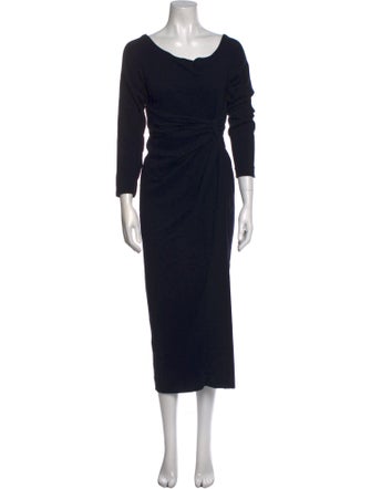 Donna Karan Wool Midi Length Dress