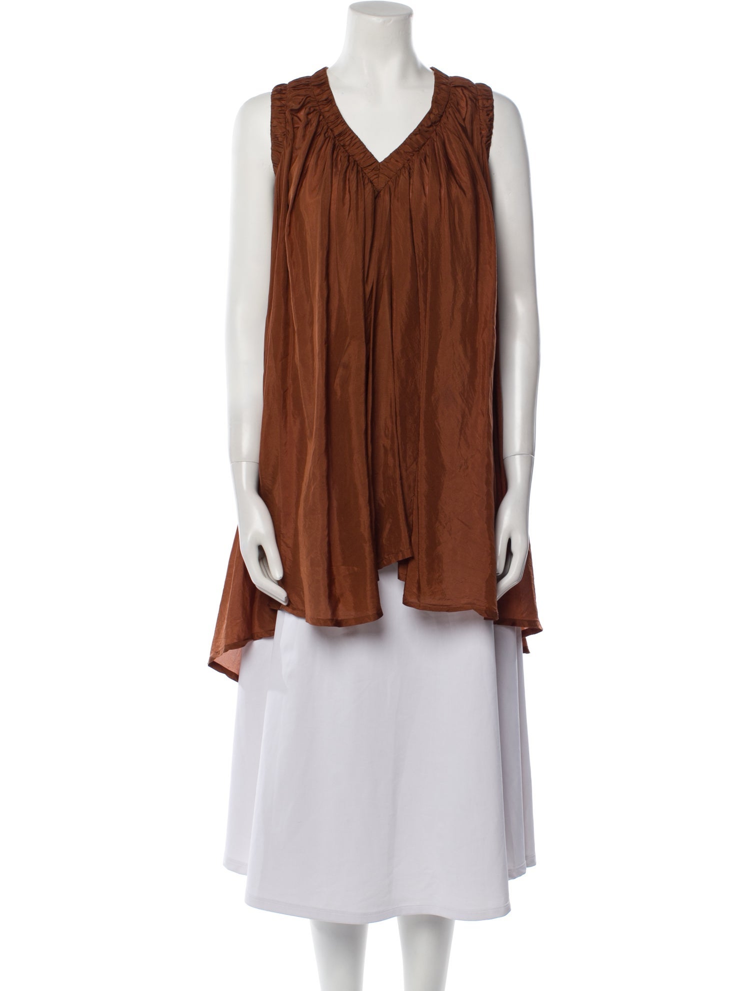 Donna Karan Silk V-Neck Tunic
