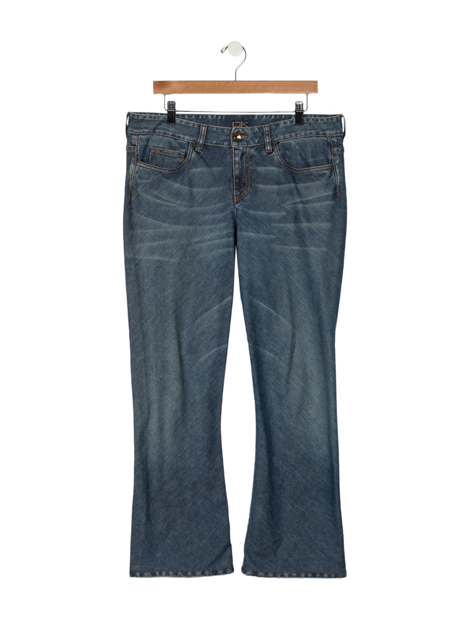 Donna Karan Mid-Rise Wide Leg Jeans