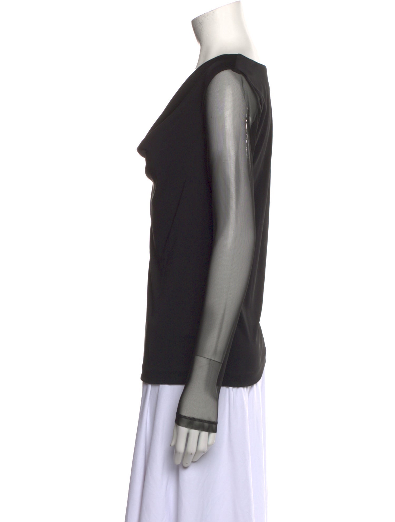 Donna Karan Cowl Neck Long Sleeve Top