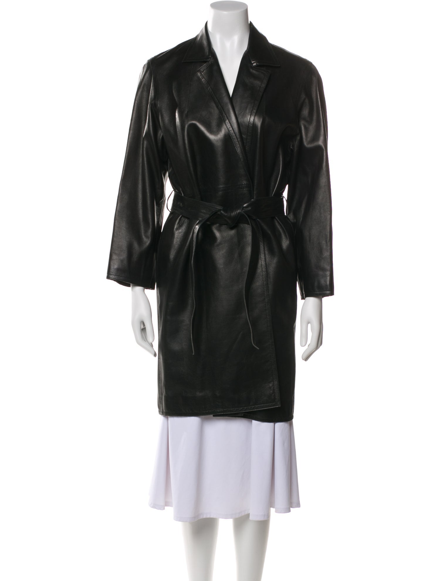 Donna Karan Vintage Leather Trench Coat