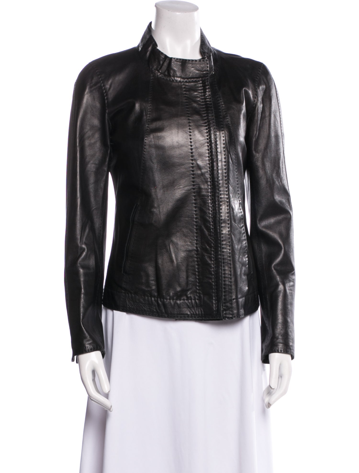 Donna Karan Leather Biker Jacket