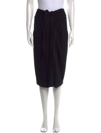 Donna Karan Pleated Accents Midi Length Skirt