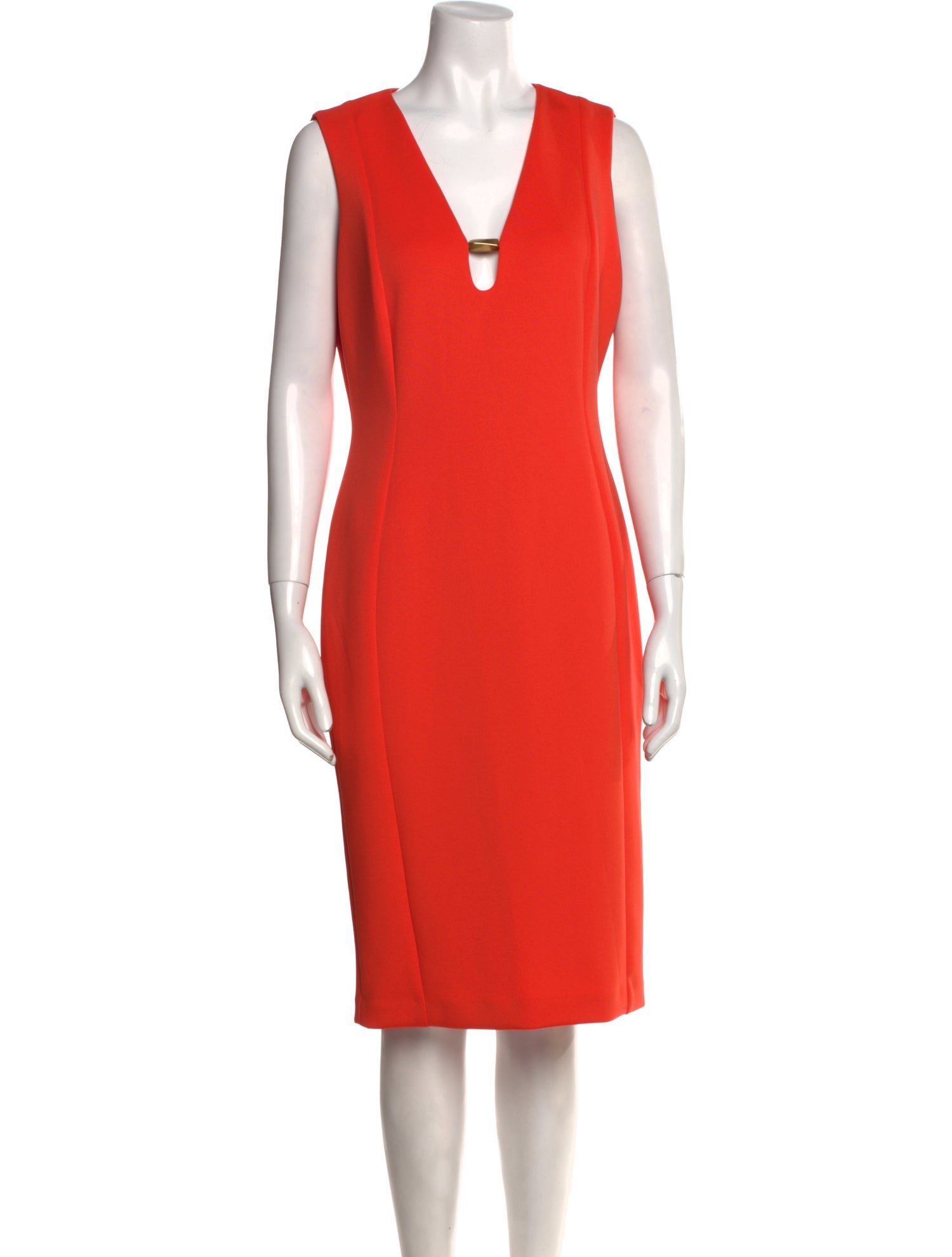 Donna Karan V-Neck Midi Length Dress