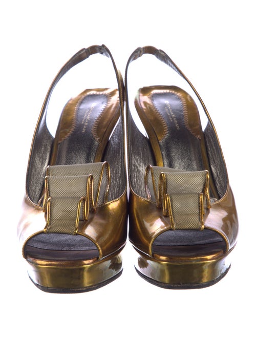 Donna Karan Patent Leather Slingback Pumps