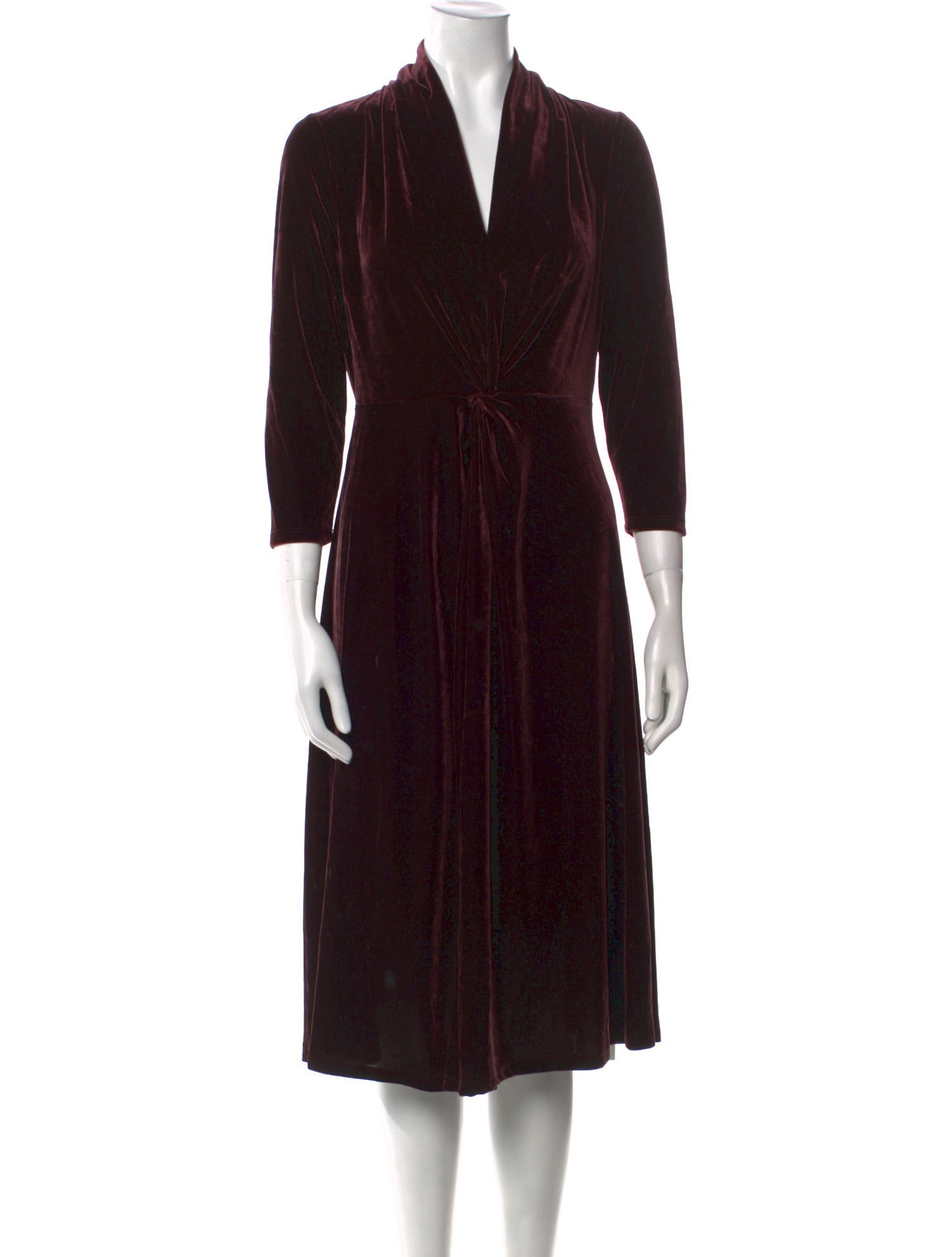 Donna Karan V-Neck Midi Length Dress