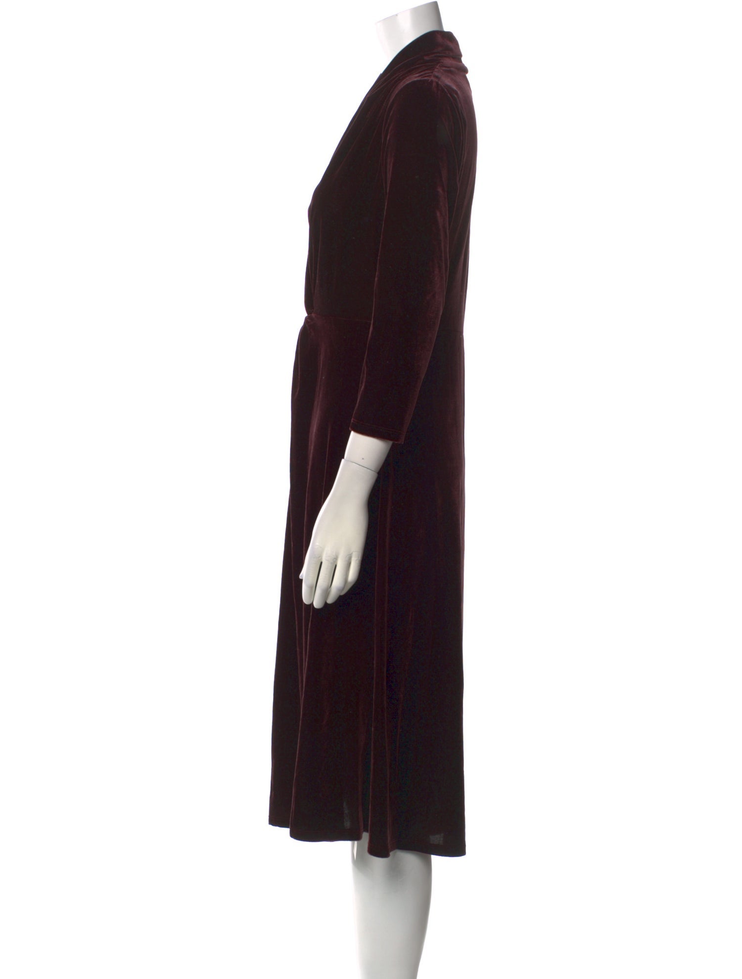 Donna Karan V-Neck Midi Length Dress