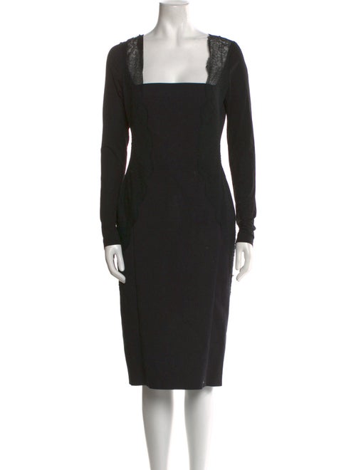 Donna Karan Square Neckline Midi Length Dress