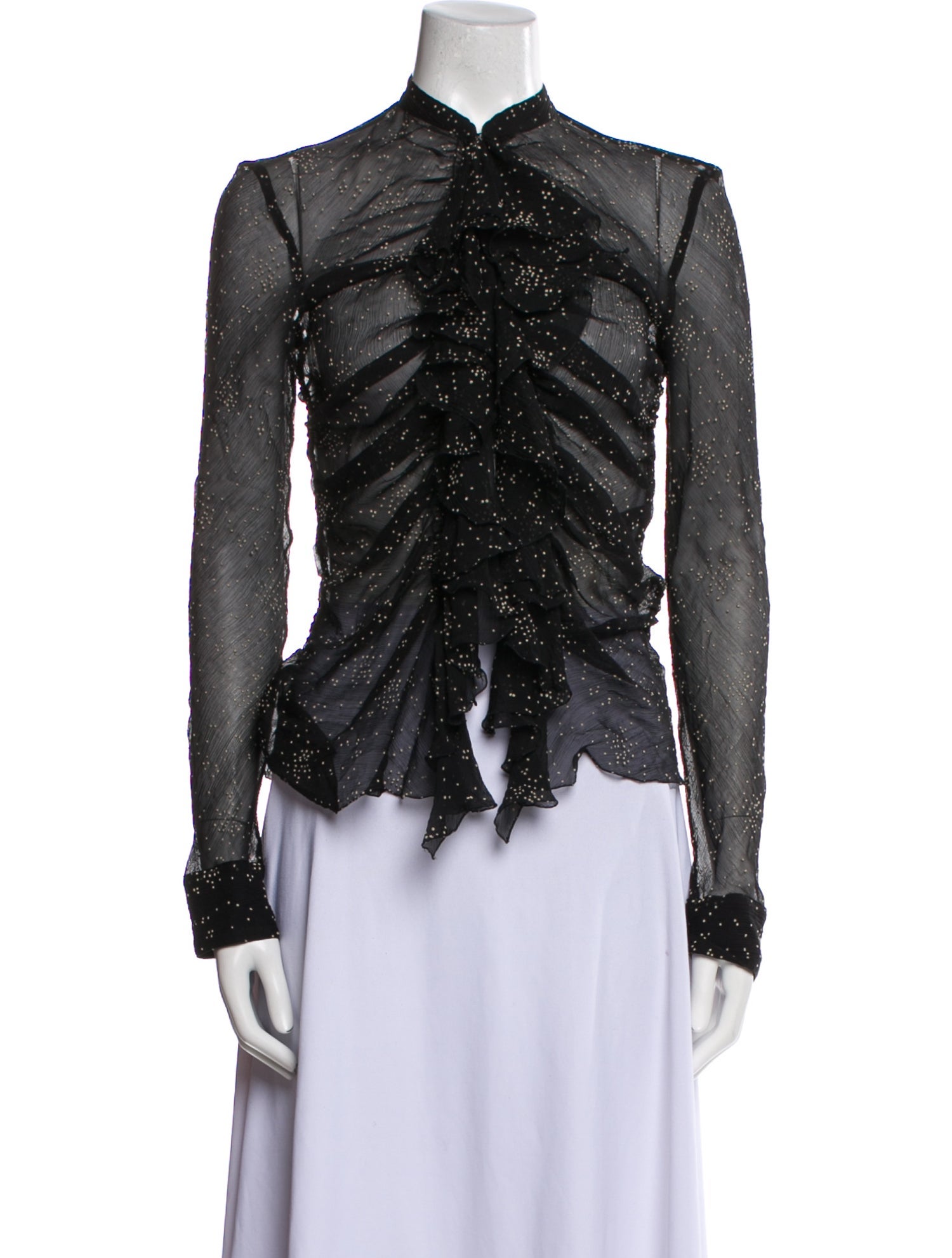 Donna Karan Silk Mock Neck Blouse