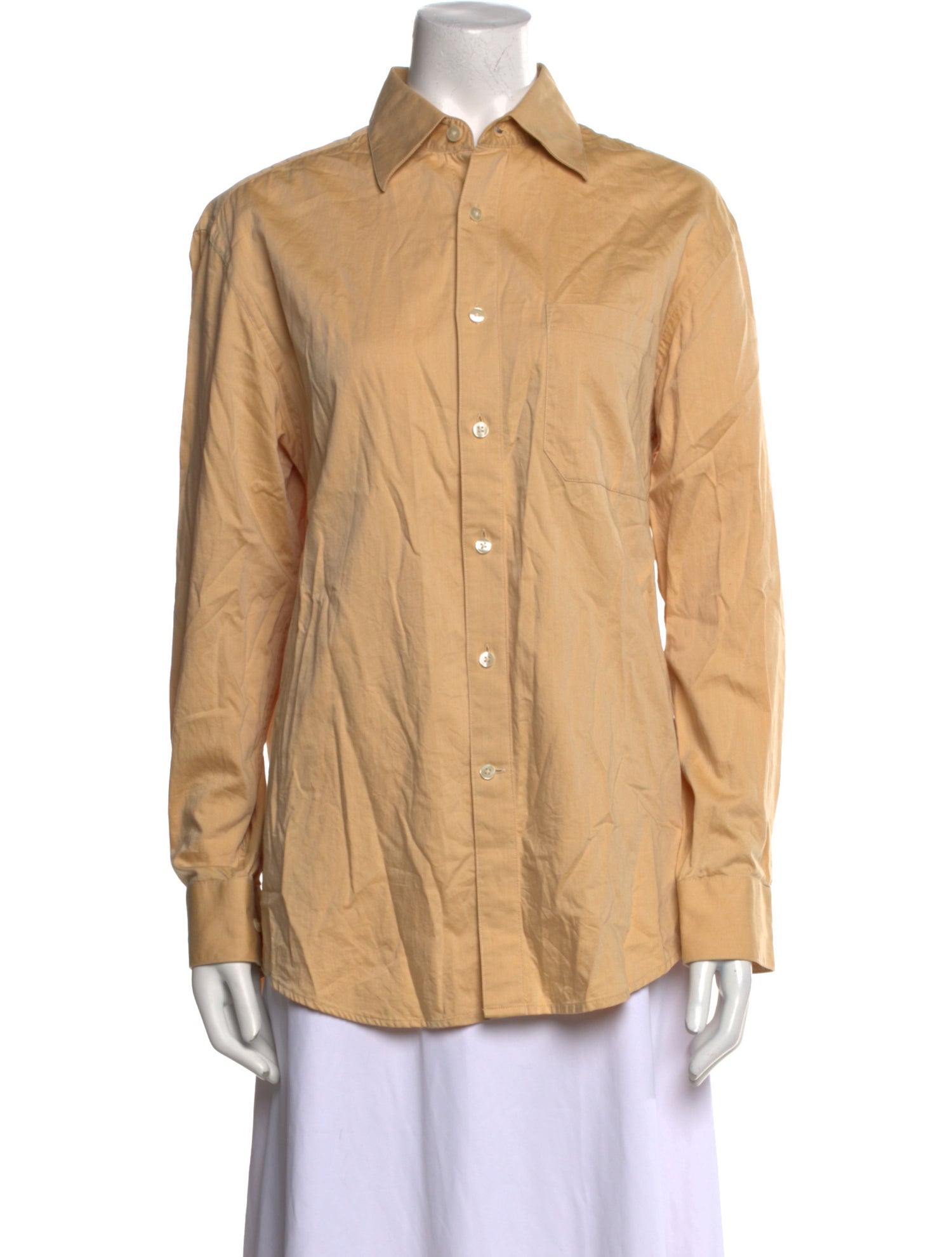 Donna Karan Long Sleeve Button-Up Top