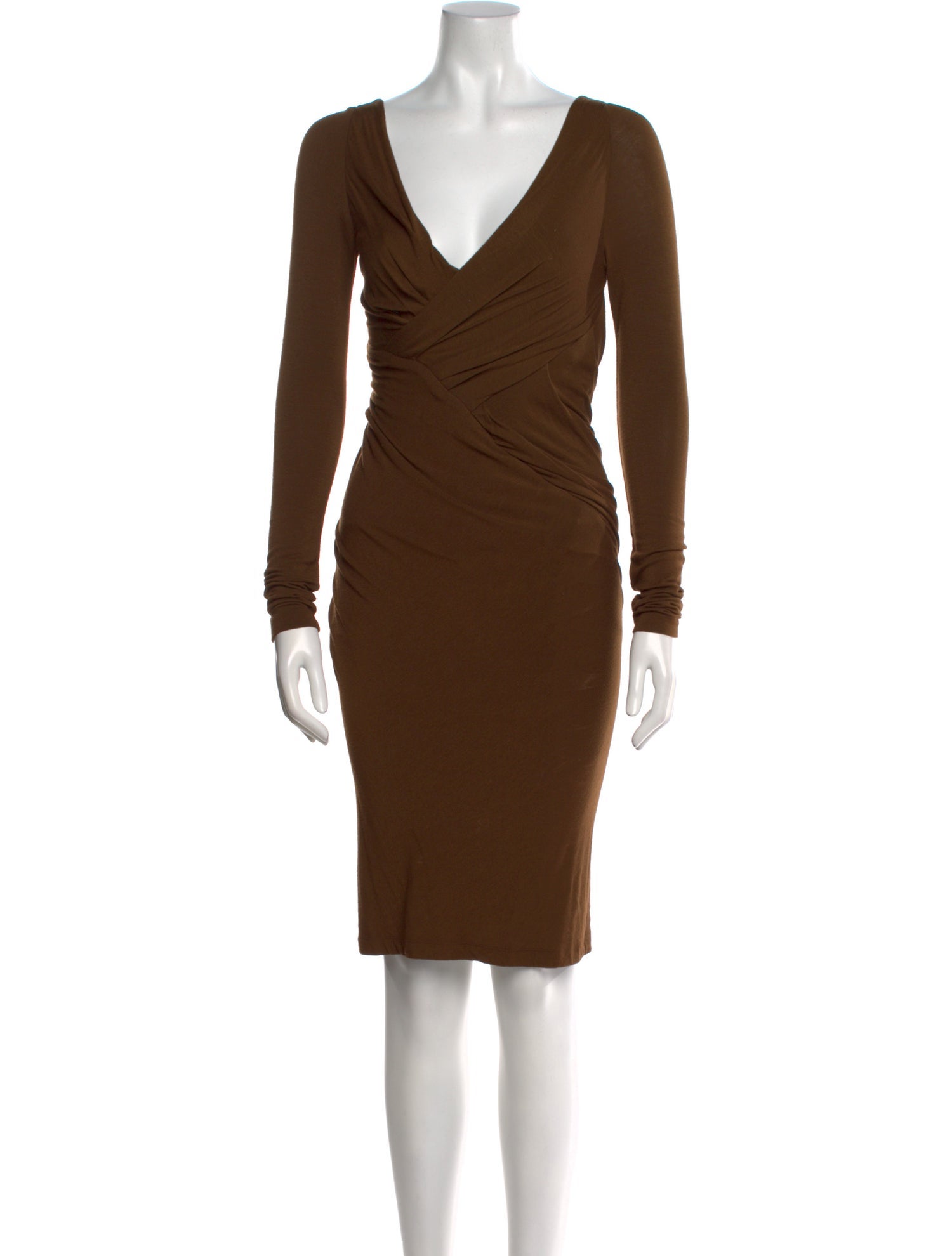 Donna Karan V-Neck Knee-Length Dress