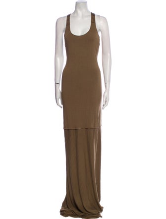 Donna Karan Scoop Neck Long Dress