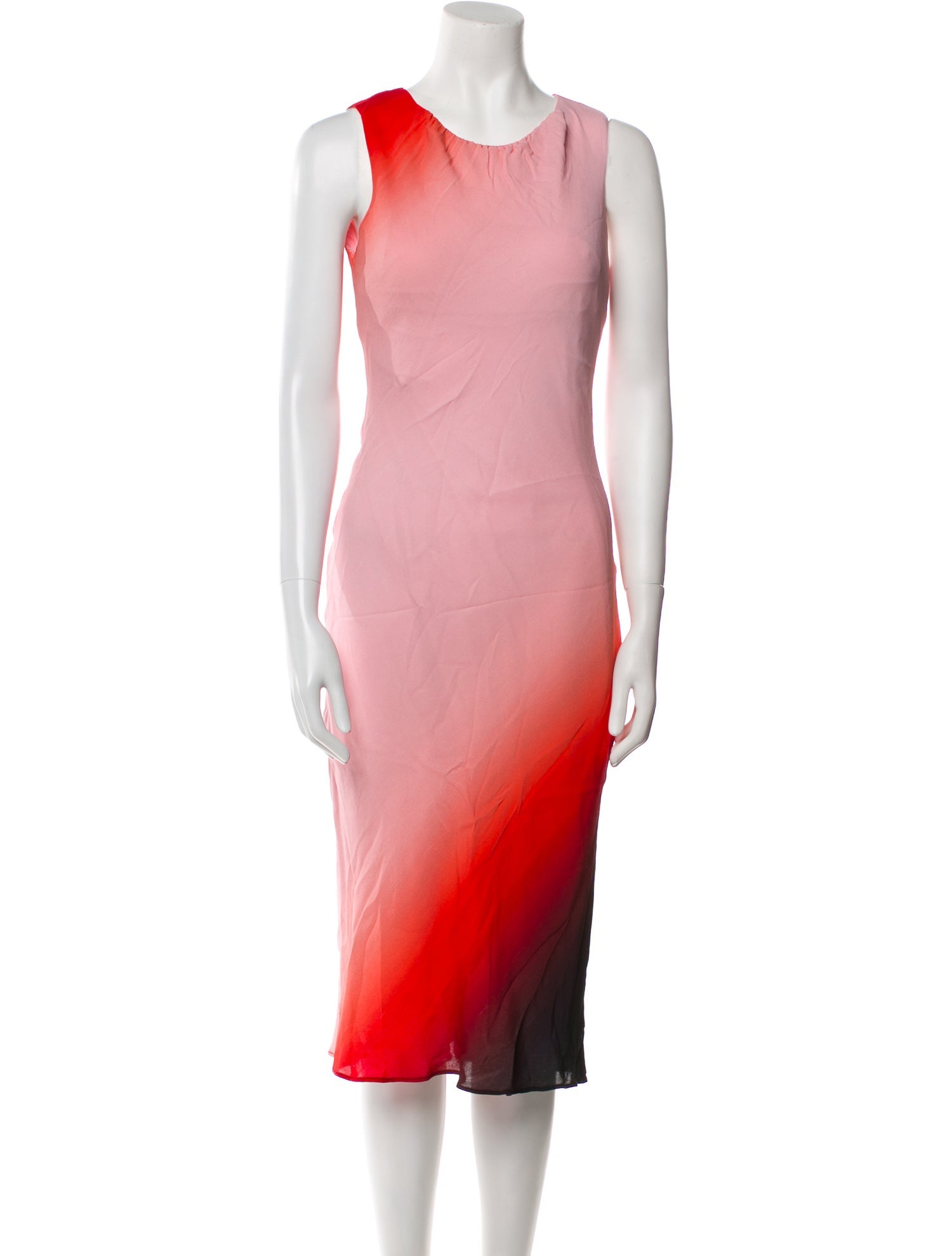 Donna Karan Colorblock Pattern Midi Length Dress