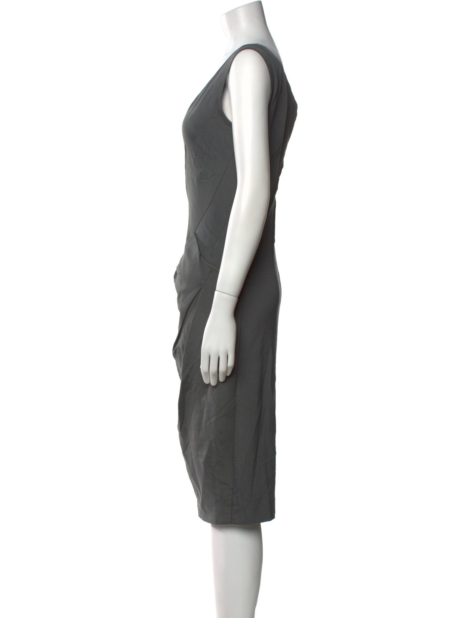 Donna Karan V-Neck Midi Length Dress