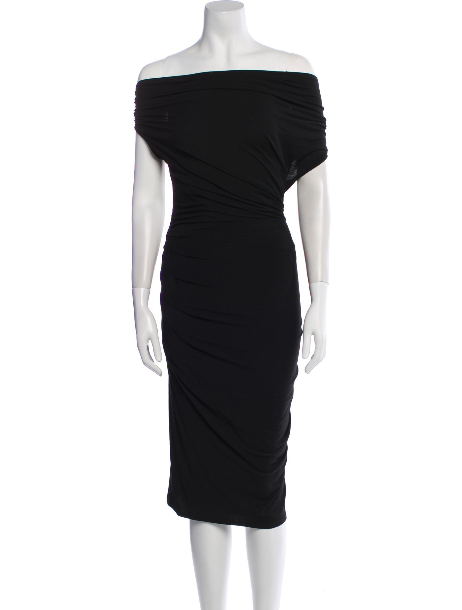 Donna Karan Off-The-Shoulder Knee-Length Dress