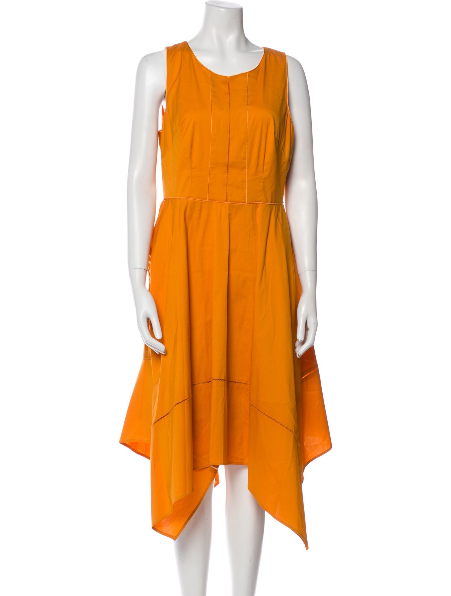 Donna Karan Scoop Neck Midi Length Dress