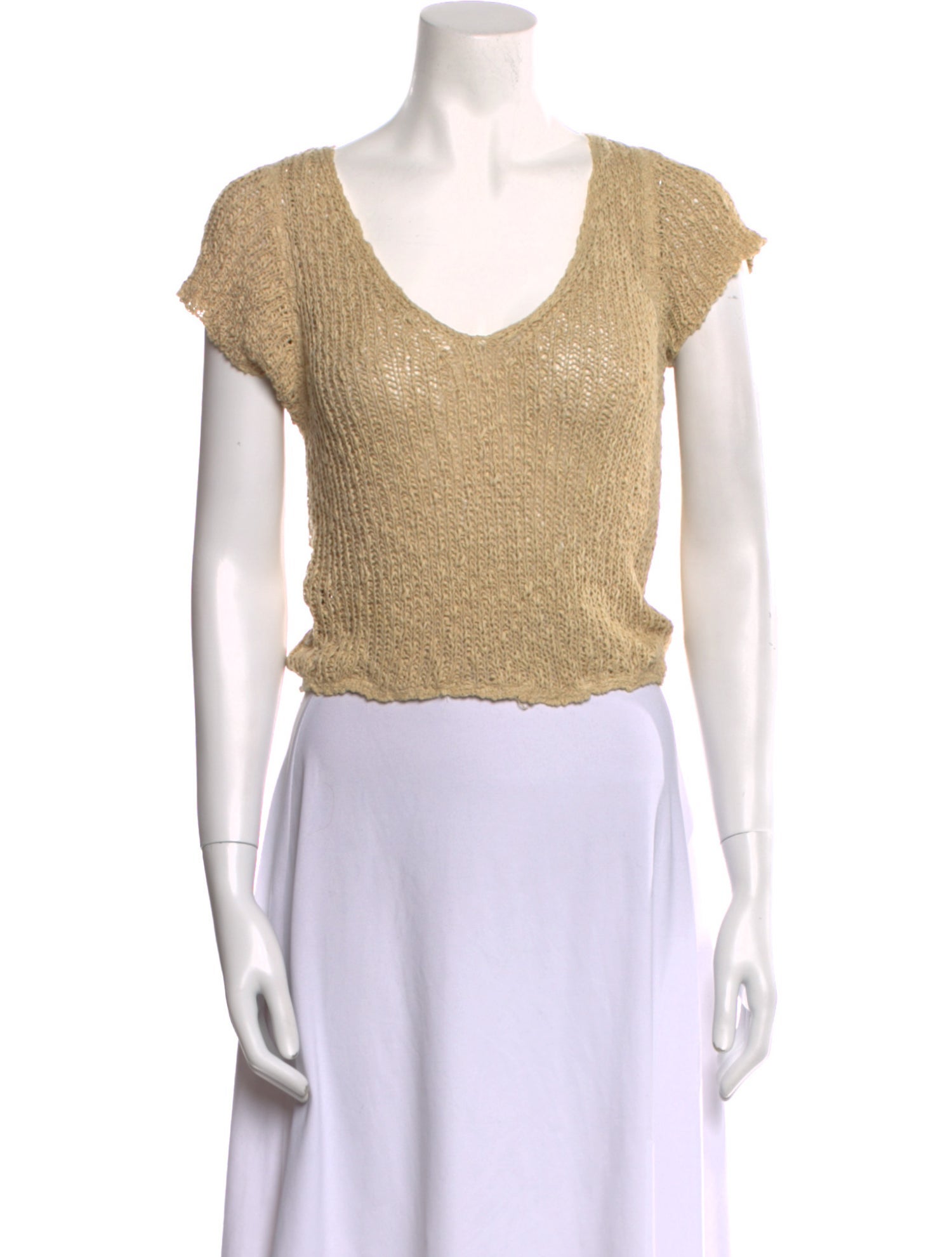 Donna Karan Vintage V-Neck Crop Top