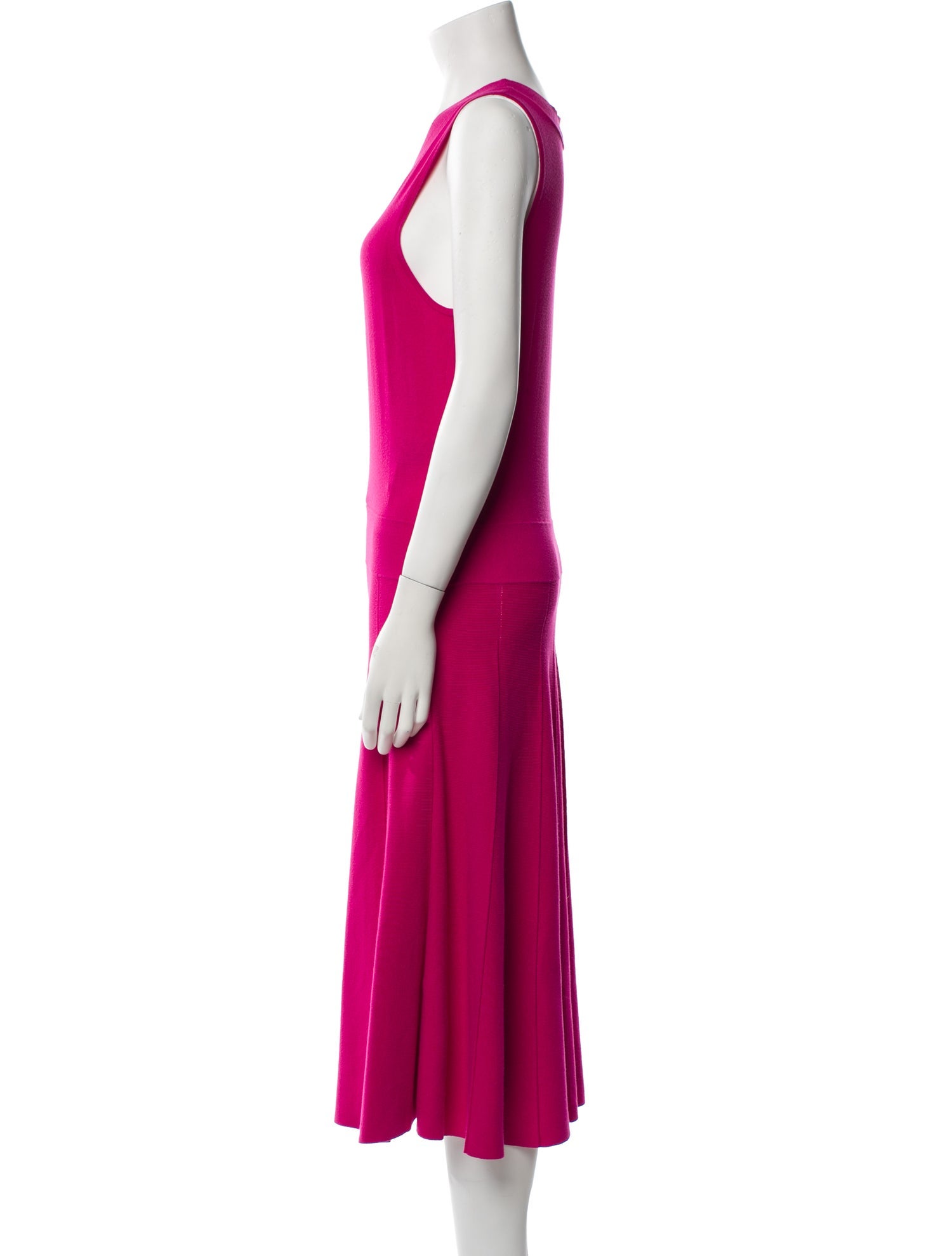 Donna Karan Scoop Neck Midi Length Dress