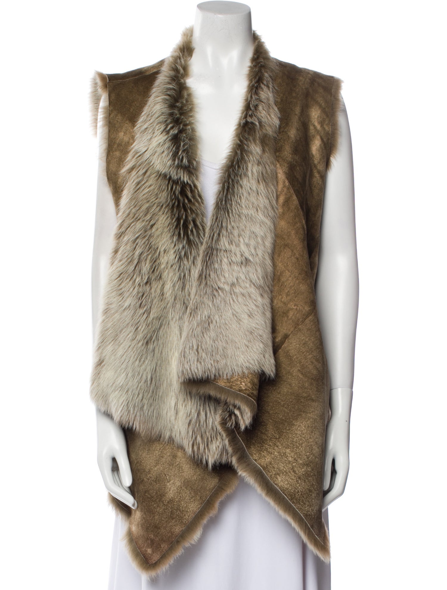 Donna Karan Shearling Striped Fur Jacket