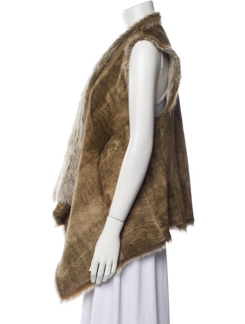 Donna Karan Shearling Striped Fur Jacket