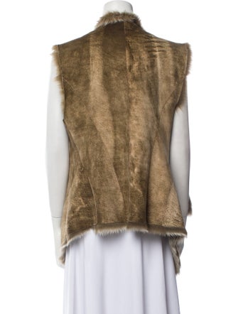 Donna Karan Shearling Striped Fur Jacket