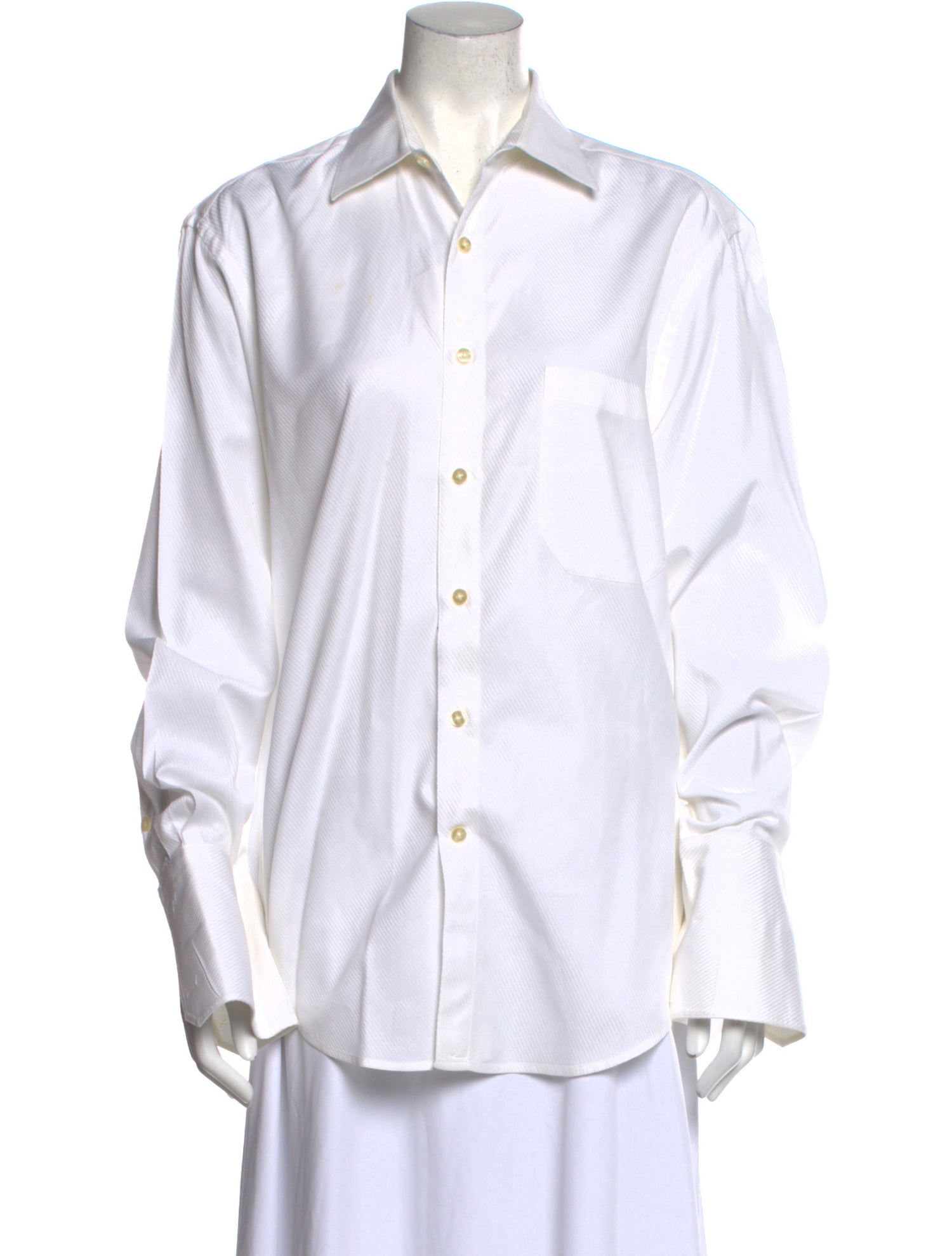 Donna Karan Long Sleeve Button-Up Top