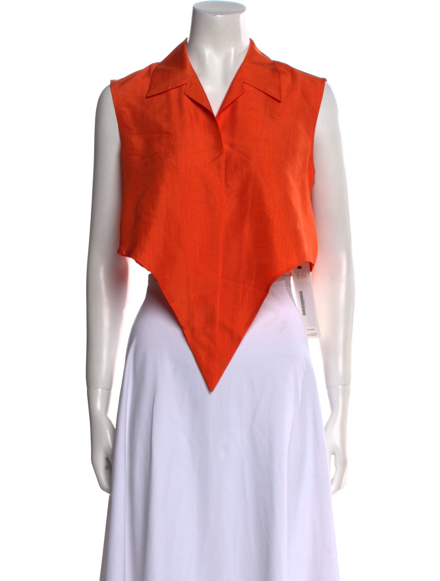 Donna Karan Silk Sleeveless Crop Top