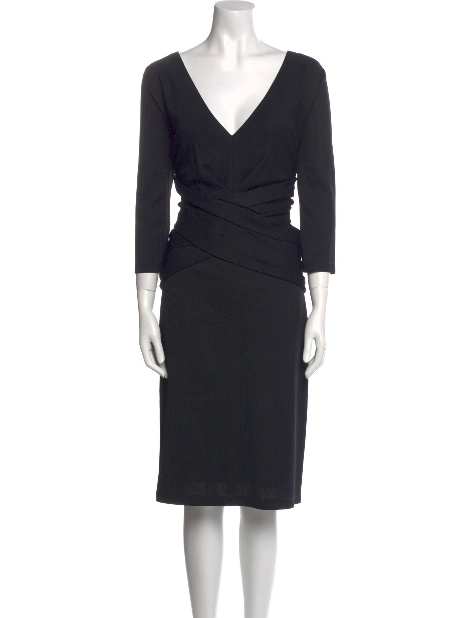 Donna Karan V-Neck Knee-Length Dress