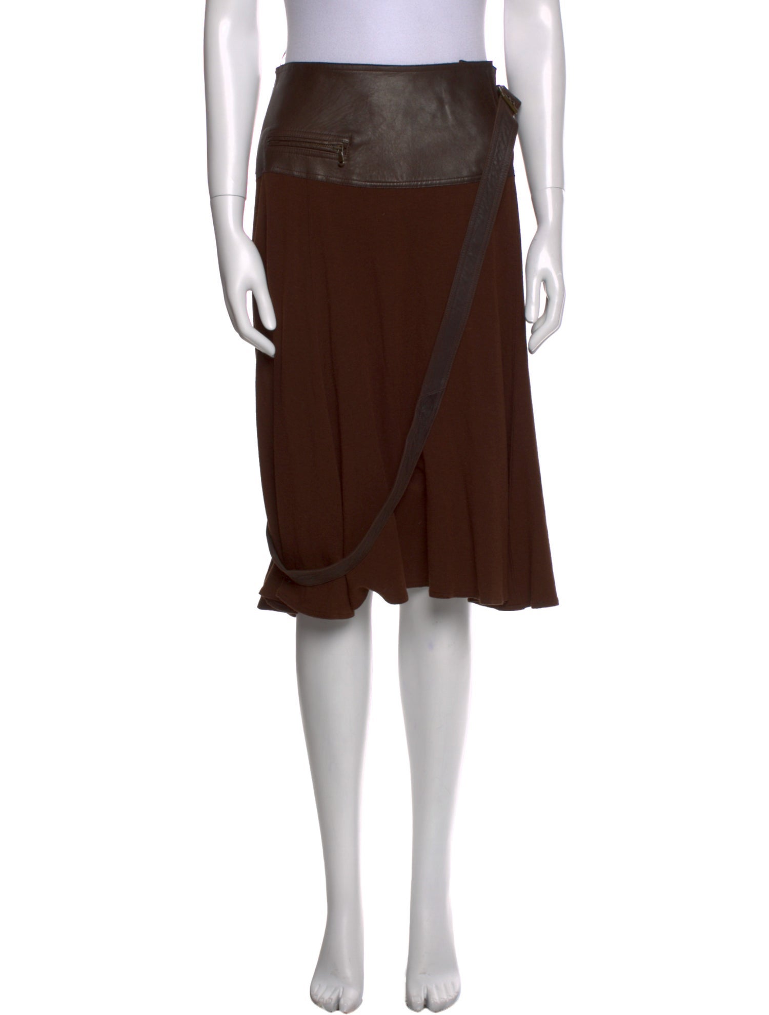 Donna Karan Colorblock Pattern Knee-Length Skirt