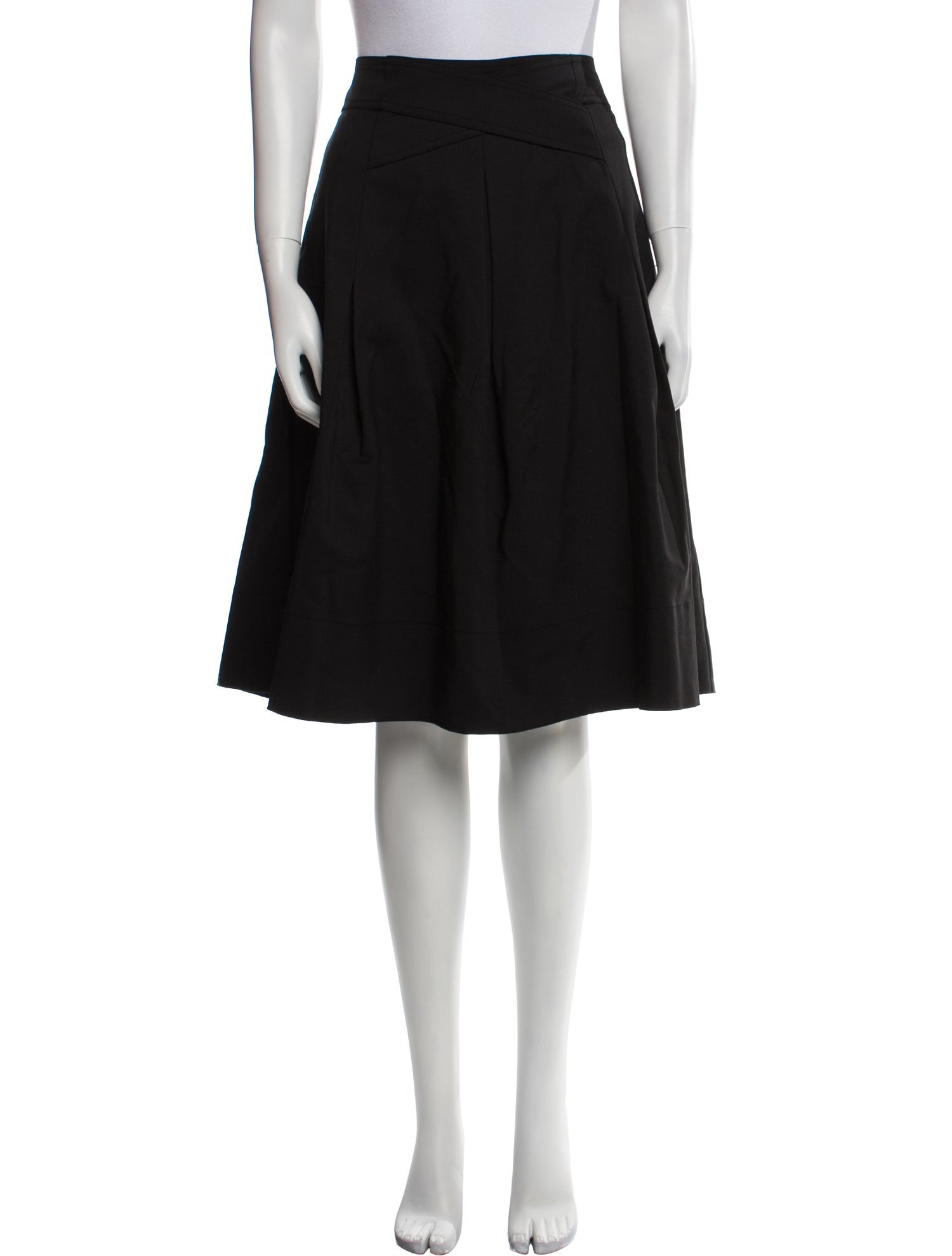 Donna Karan Pleated Accents Knee-Length Skirt