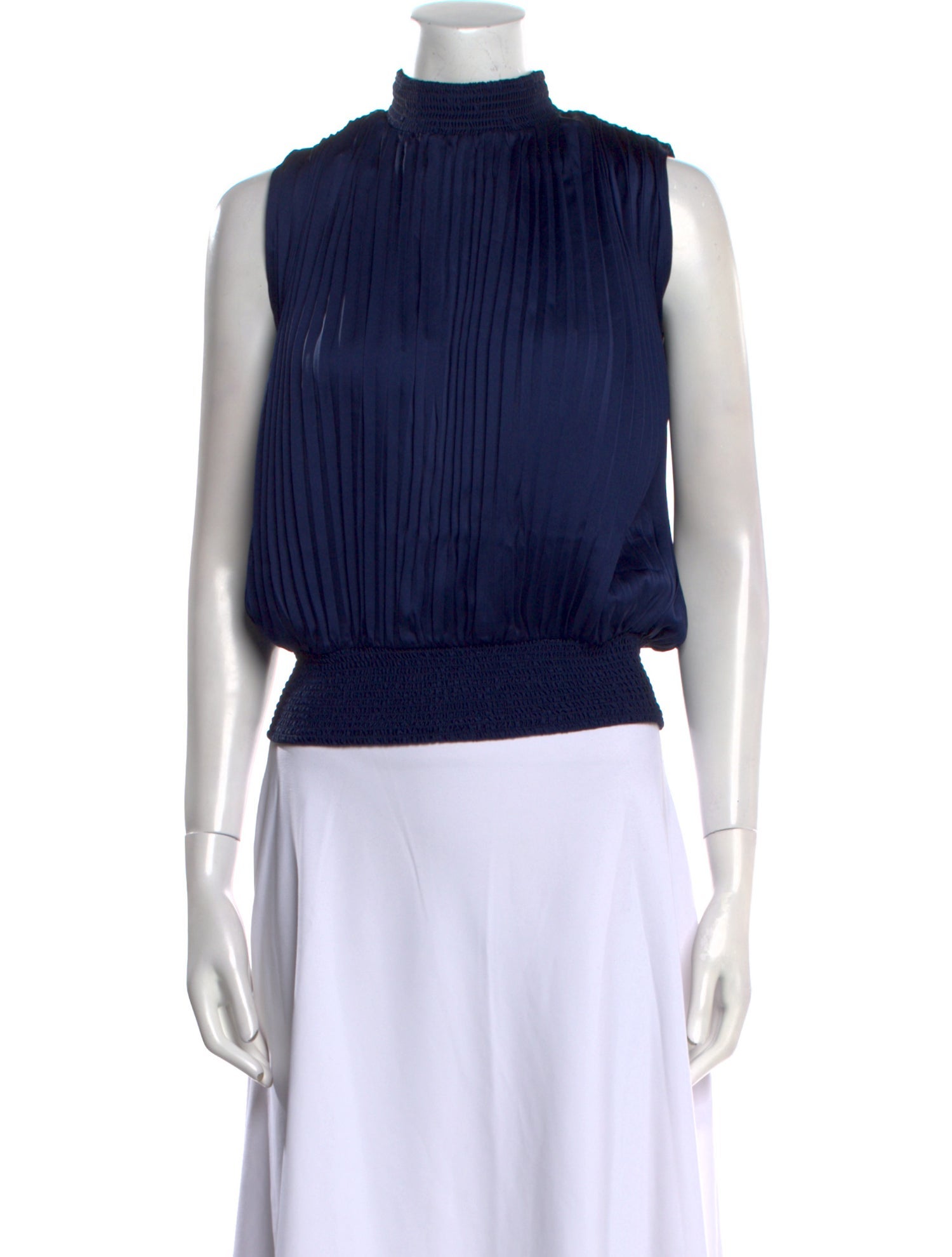 Donna Karan Mock Neck Sleeveless Crop Top