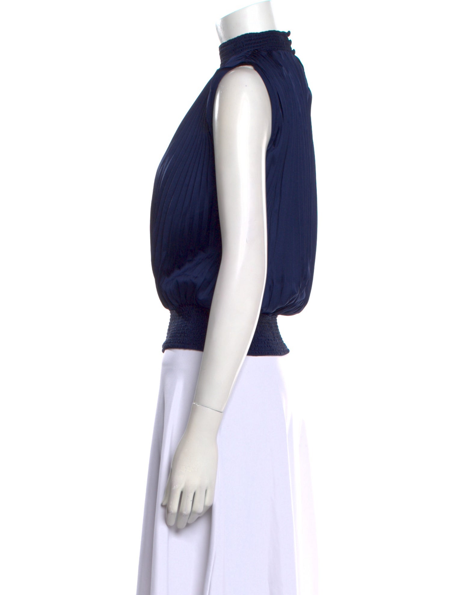 Donna Karan Mock Neck Sleeveless Crop Top