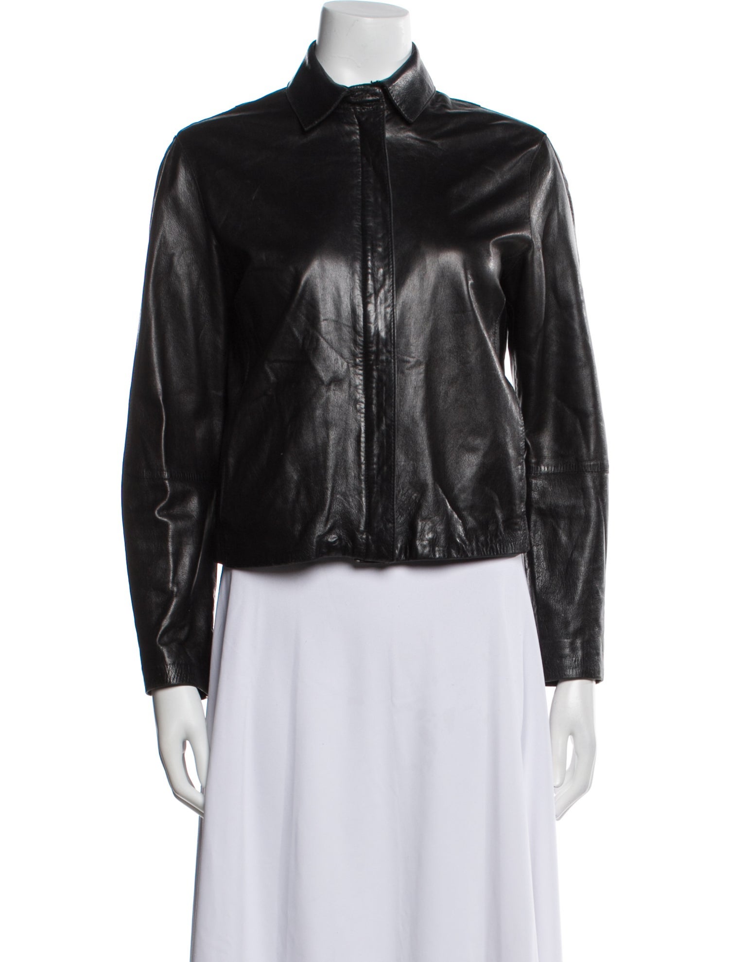 Donna Karan Leather Biker Jacket