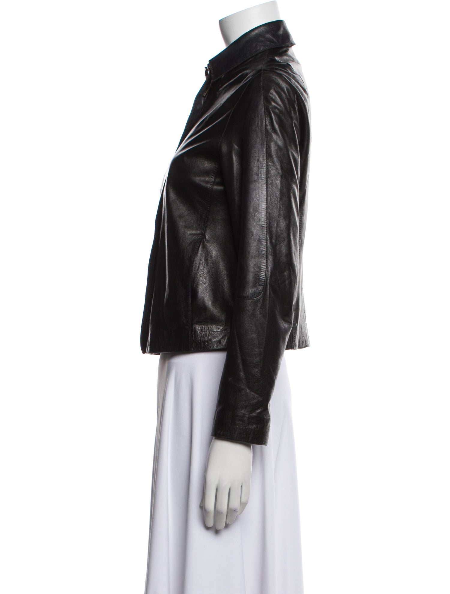 Donna Karan Leather Biker Jacket