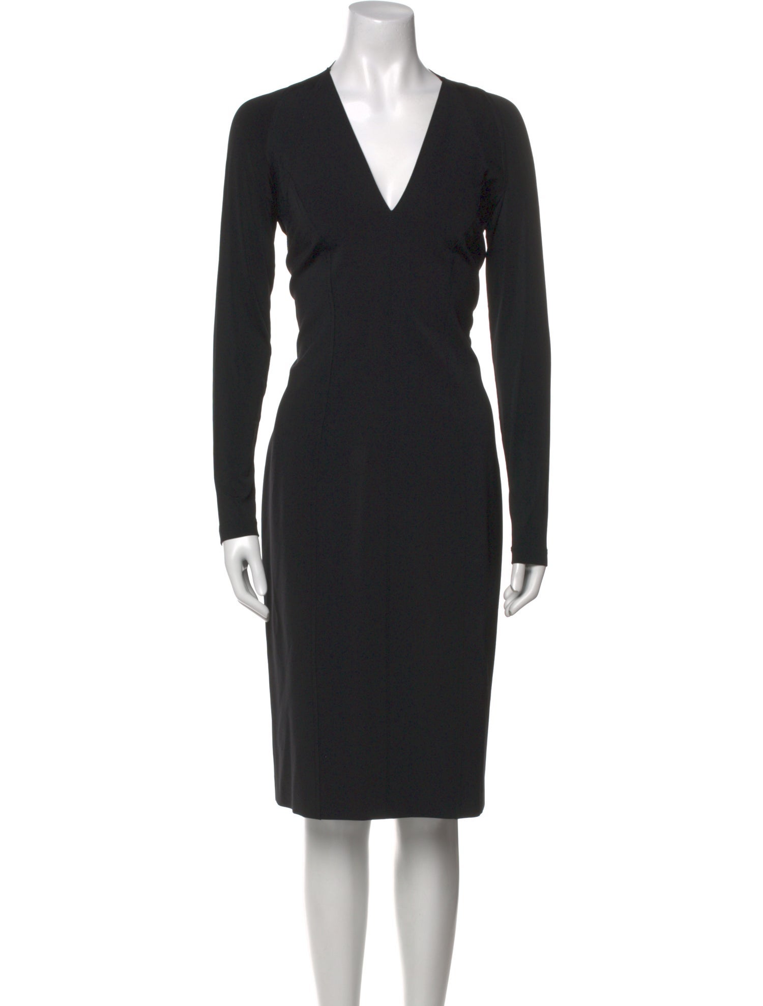 Donna Karan V-Neck Midi Length Dress