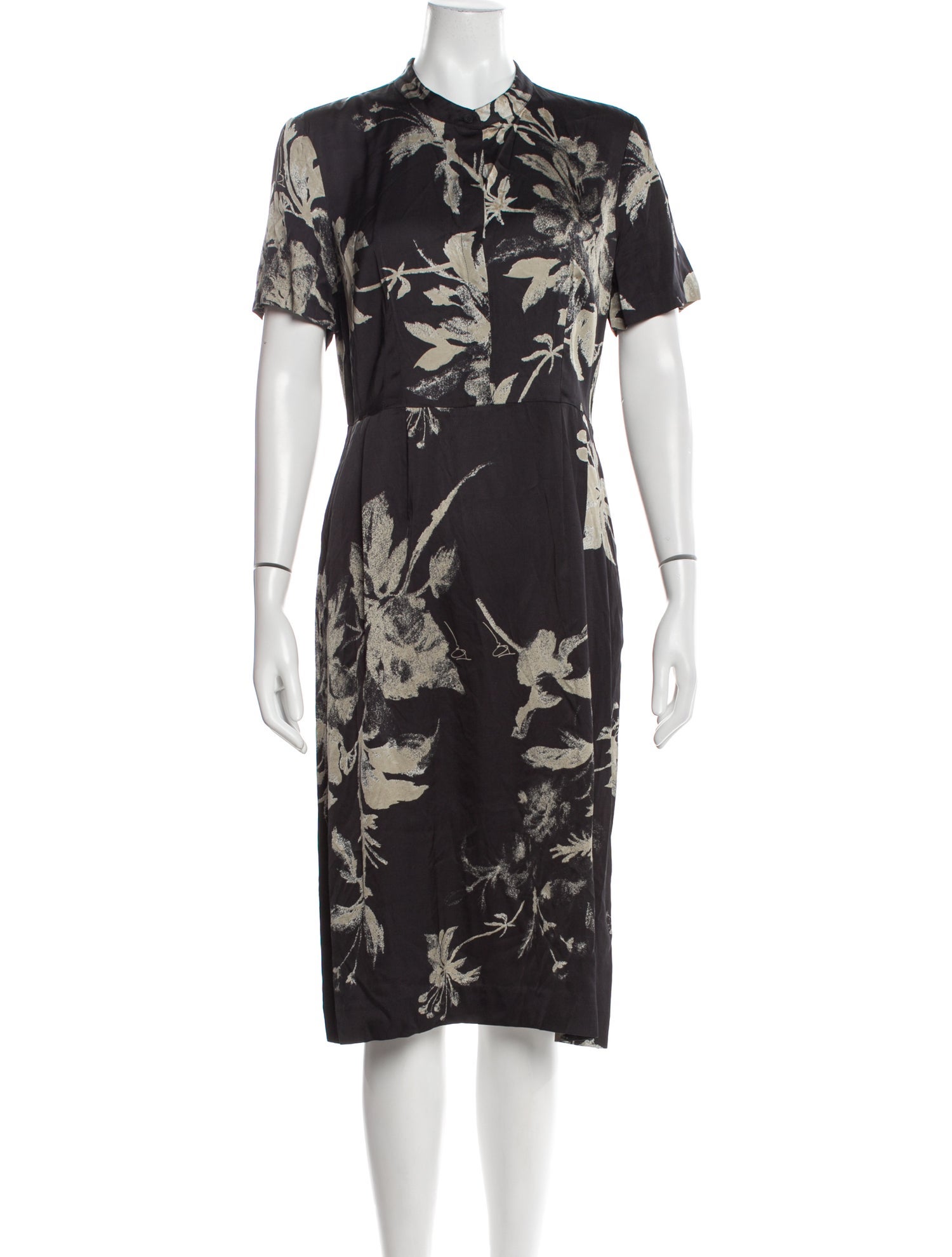 Donna Karan Floral Print Knee-Length Dress