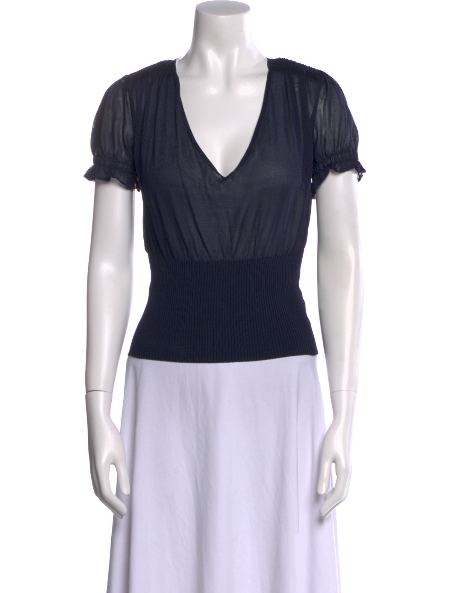 Donna Karan Silk V-Neck Top