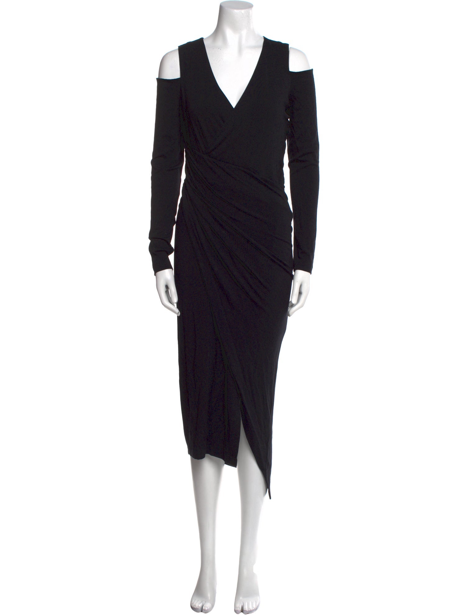 Donna Karan V-Neck Midi Length Dress