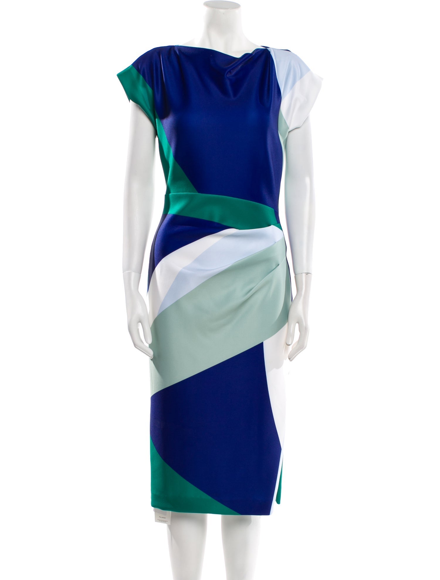 Donna Karan Colorblock Pattern Midi Length Dress w/ Tags